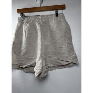 H & M Women’s Beige Linen Blend Pull On Shorts Size S